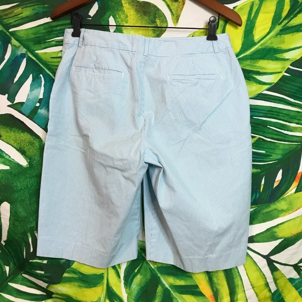 LRL Lauren Ralph Lauren Womens 8/10 Active Blue White Striped Nautical Shorts